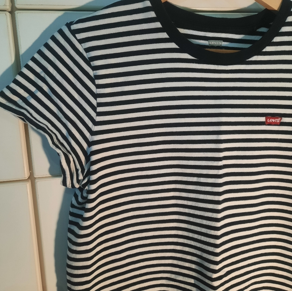 Levi's Black and White Striped T-Shirt